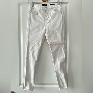 Banana Republic Mid-Rise Skinny Raw Hem Jeans - White